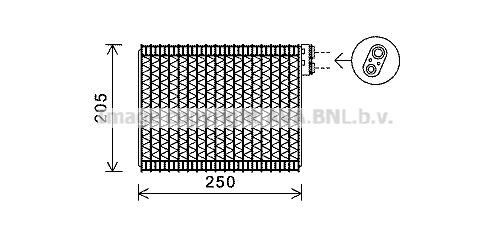 AVA QUALITY COOLING Iztvaikotājs, Gaisa kondicionēšanas sistēma PEV352